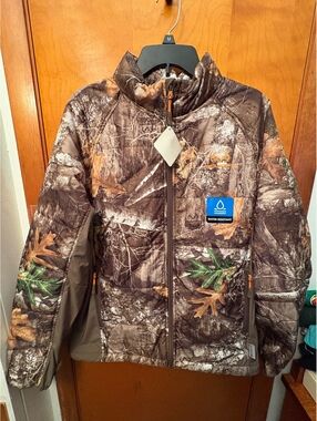 Realtree EDGE Camo Water Resistant Puffer Hunting Jacket Men’s Large